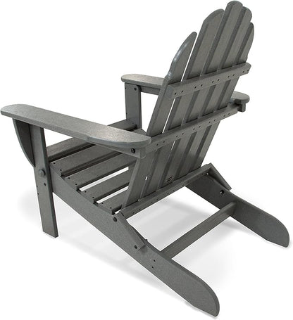 POLYWOOD AD5030GY Classic Folding Adirondack, Slate Grey