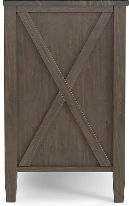 SIMPLIHOME Ela SOLID WOOD 24 Inch Wide Transitional Bedside Table in Smoky Brown, For the Living Room and Bedroom