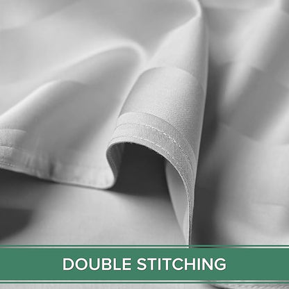 King Sheets by Pure Bamboo, Genuine 100% Organic Viscose Derived from Bamboo Bed Sheet Set, Luxuriously Soft & Cooling, Double Stitching, Lifetime Quality Promise (King, Jacquard White)