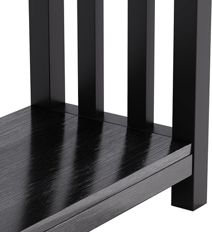 ChooChoo Black Entryway Table with Drawer, Narrow Console Table, Sofa Table with Storage Shelf for Entryway, Living Room and Hallway