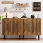 Tribesigns Set of 2 Sideboard Buffet with Storage, 59" Buffet Sideboard Cabinet with Adjustable Shelves, Accent Storage Cabinet for Living Room, Rustic Brown