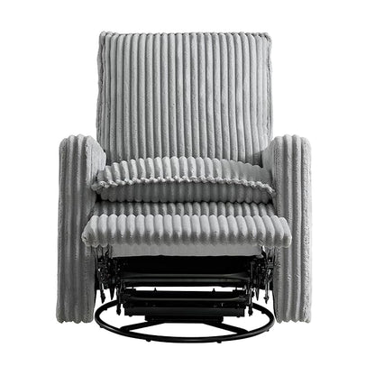 Oxford Baby Uptown Upholstered Swivel Glider and Recliner Nursery Chair - Corduroy, Ash Gray