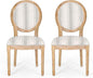 Phinnaeus Dining Chairs - Wood - Gray Stripes/Light Beige (Set of 2)