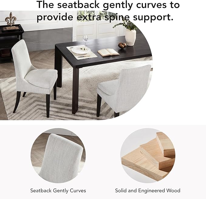 Upholstered Dining Chairs Modern Sidechair Performance Fabric High Back Armlesschair for Diningroom Kitchen,Cream,Set of 4(2 Box)
