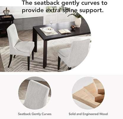 Upholstered Dining Chairs Modern Sidechair Performance Fabric High Back Armlesschair for Diningroom Kitchen,Cream,Set of 4(2 Box)