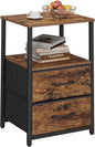 TUTOTAK End Table, Night Stand, Side Table, Nightstand with Cloth Drawer, Bedside Table for Livingroom, Bed Room, Brown TB01BB087