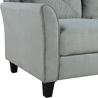 3 Pieses Modern Living Room Sofa Sets Polyester Blend Button Tufted Sofa&Couch Include 3 Seaters Couch, Loveseat and Armchair with Ergonomically Curved Armrests for Home Apartment Office