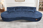 Homguava 104'' Modular Sectional Sofa,Curved Modern Sofa with Memory Foam,Deep Seat Cloud Couch with 4 Pillows,Upholstered Oversized Couches for Living Room Apartment Office,No Assembly Required, Blue