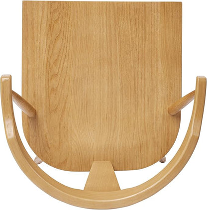 POLY & BARK Mid Century Modern Enzo Oak Dining Chair – Solid Oak Wood Splat Back Chair, 18" Seat Height, 32" Tall – Stylish MCM Kitchen & Dining Room Chair