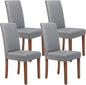 Parsons Kitchen Dining Chair Set Room Modern Upholstered Stylish Fabric High Back with Bronze Nailhead Trim
