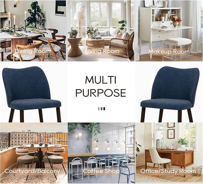 COLAMY 3-Piece Extendable Dining Table Set for 2, 36" Kitchen Round Wood Table with 2 Wooden Dining Room Chairs,Light Brown/Blue