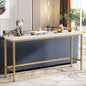 Tribesigns 70.9 inch Extra Long Sofa Table, Narrow Console Table Behind Couch, Modern Entryway Table Skinny Hallway Table for Living Room (White+Gold)