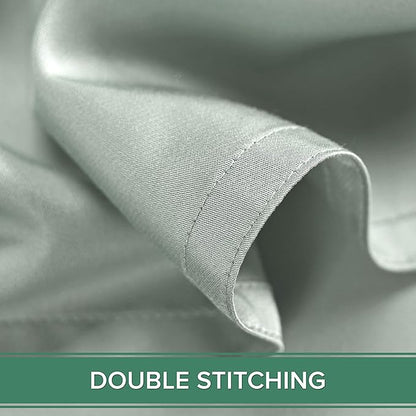 Full Sheets by Pure Bamboo, Genuine 100% Organic Viscose Derived from Bamboo Bed Sheet Set, Luxuriously Soft & Cooling, Double Stitching, Lifetime Quality Promise (Full, Sea Glass)