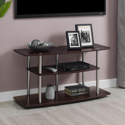 Convenience Concepts Designs2Go No Tools 3-Tier Wide TV Stand 42" - Entertainment Center for TVs up to 46 Inches, Modern TV Mount with Shelves for Living Room, Cherry