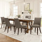 COLAMY Upholstered Dining Chairs Set of 6, Mid Century Modern Kitchen Chairs with Back, Farmhouse Fabric Side Dining Room Chairs with Wood Legs for Dining Room Restaurant, Brown