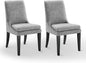 Upholstered Dining Chairs Modern Sidechair Performance Fabric High Back Armlesschair for Diningroom Kitchen,Dark Grey,Set of 2(1 Box)