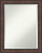 Amanti Art Brown Wall Mirror 28x22 Caleb Brown Rectangle Bathroom Mirror for Wall Decor Living Room, Medium Rustic Farmhouse Frame, Hangs Horizonally and Vertically, Bathroom Decor, Beveled Edge