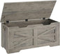 GarveeHome 39.4" Storage Chest, Toy Chest With Lids, Entryway Storage Bench with Safety Hinge, Wooden Storage Trunk, Supports 350 Lb, for Living Room, Bedroom,Gray