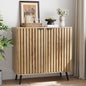 Semiocthome Buffet Cabinet with Storage, Sideboard Cabinet with Fluted Doors and Metal Legs, Storage Cabinet with Adjustable Shelf, Accent Table for Living Room, Kitchen, Entryway - Natural