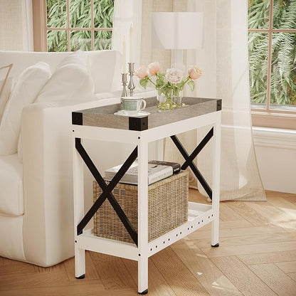 Narrow Side Table, End Table,Sofa Side Table, End Table Nightstand for Bedroom, Living Room, Small Spaces
