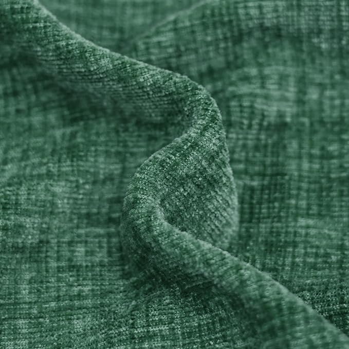 CaliTime Throw Pillow Covers Decorative 18 X 18 Inches Pack of 4 Cozy Chenille Cushion Cases for Couch Sofa Bed Living Room Home Dark Green