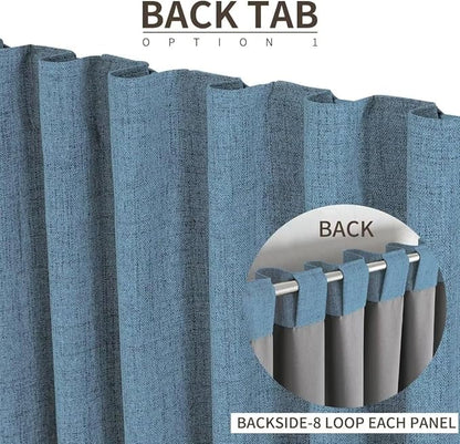 Joydeco Custom 100% Blackout Long Drapes for Bedroom Living Room Blackout Darkening Curtain Thermal Insulated Back tab Rod Pocket 1 Panel(Sky Blue,Custom Size)
