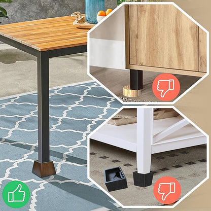 Sopicoz Wooden Furniture Risers Tapered Bed Risers (Brown 4pcs, 2 inch Pyramid)