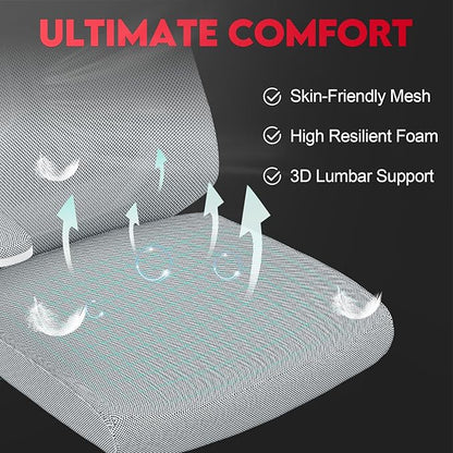 Ergonomic Office Chair - 400LB Comfy Desk Chairs with Headrest and Back Support, Heavy Duty Mesh Computer Chair with Wheels and Arms for Home Office, Study, Bedroom and College Dorm (Grey)