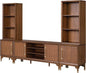 Furniture of America Forma Mid-Century Modern 5-Piece 118-inch Entertainment Center with Storage Piers, Cabinets and 5 Cable Holes, TV Stand for Living Room, Bedroom, Guest Room, Walnut