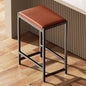 Bar Stools, Bar Chairs, Counter Height Bar Stools, Kitchen Counter Stools with Footrests, Synthetic Leather Mid-Century Modern, 25-Inch Tall, for Kitchen, Dining Room, Counter, Bar, Cafe
