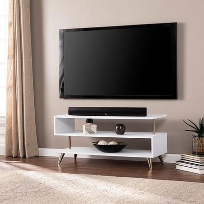 SEI Furniture Sills Low Profile TV Stand, White