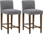 CHITA Counter Height Bar Stools Set of 2, 27" H Seat Height Upholstered Barstools, Fabric in Fog Grey