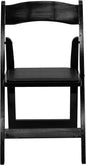 Flash Furniture 4 Pack HERCULES Series Black Wood Folding Chair with Vinyl Padded Seat