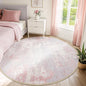 Washable Area Rugs 8ft Non-Slip Modern Abstract Soft for Living Room Entryway Bedroom Nursery, Print Pattern, Grey Pink