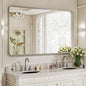 Large Bathroom Mirror 30x56 inch, Gorgeous Deep Frame Wall Vanity Mirror for Over Sink with Shatterproof Tempered Glass, Hanging Horizontal or Vertical, Silver