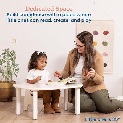 ECR4Kids Little Learner Table and Chair Set, Kids Furniture, White Wash