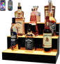 MESAlLUP 16 Inch 3 Tier LED Lighted Liquor Bottle Display Shelf with Remote Control, Detachable Multi Color Lighting Bar Accessories for Home, Party & Commercial Use