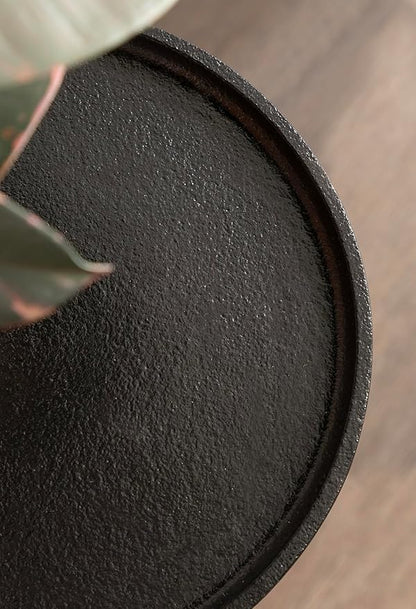 Kate and Laurel Carling Traditional Metal Round Drink Table, 9 x 9 x 22, Black, Vintage Cast Aluminum Accent Table with Unique Spindle Design for Use as Indoor Plant Stand or Living Room Decor Piece