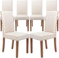 Parsons Kitchen Dining Chair Set Room Modern Upholstered Stylish Fabric High Back with Bronze Nailhead Trim