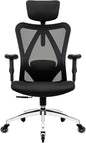 Duramont Ergonomic Office Chair - Adjustable Desk Chair with Lumbar Support and Rollerblade Wheels - High Back Chairs with Breathable Mesh - Thick Seat Cushion, Head, and Arm Rests - Reclines