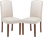 Stylish Upholstered Parsons Dining Chair Kitchen with Silver Nailhead Trim and Sturdy Solid Wood Legs