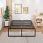 18 Inch Queen Bed Frame Heavy Duty Steel Slat Support Metal Queen Size Platform Bed Frame No Box Spring Needed, Easy Assembly, Black