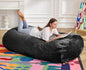 Hobestluk 5FT Bean Bag Chair Large Beanbag Lounger with Removable Cover Adult Bean Bag Chair with Portable Handle Desgin for Living Room Bedroom (Black, 5FT)