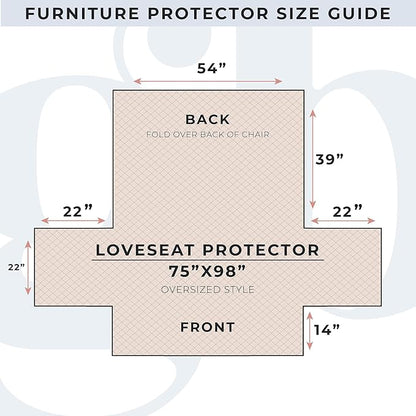 Great Bay Home Reversible Patchwork Loveseat Cover - Washable Slipcover Furniture Protector with Elastic Straps - Couch Cover for Dogs, Kids, and Pets - Box-Stitched Detail (Loveseat, Dusty Rose)