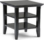 SIMPLIHOME Acadian SOLID WOOD 19 inch Wide Square Transitional End Table in Black for the Living Room and Bedroom