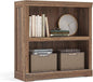LINSY HOME 2-Tier Bookcase and Bookshelf, Small Wood Display Storage Shelves Farmhouse Bookshelf for Home Office, Living Room, Bed Room - Dark Brown