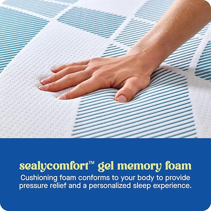 Sealy Dreamlife 10” Hybrid Mattress-in-a-Box, King, SealyComfort Gel Memory Foam, SealyResponsive Encased Coils, Surface-Guard Technology