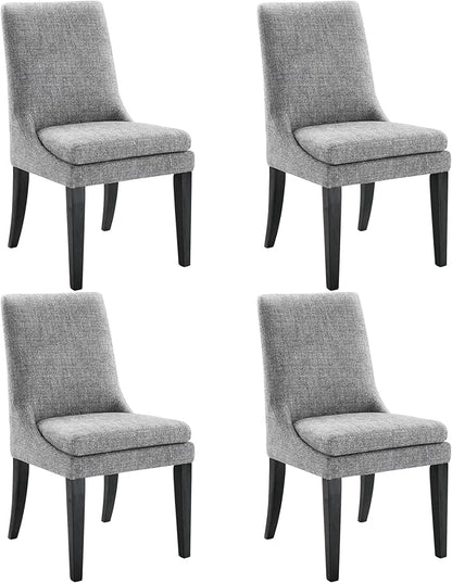 Upholstered Dining Chairs Modern Sidechair Performance Fabric High Back Armlesschair for Diningroom Kitchen,Dark Grey,Set of 4(2 Box)