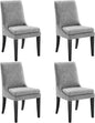 Upholstered Dining Chairs Modern Sidechair Performance Fabric High Back Armlesschair for Diningroom Kitchen,Dark Grey,Set of 4(2 Box)