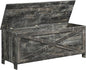 47.2" Toy Chest, Sturdy Entryway Storage Chest with Safety Hinges, Retro Toy Box, Wooden Look Accent Furniture for Living Room, Bedroom, Vintage Gray SCRP48801